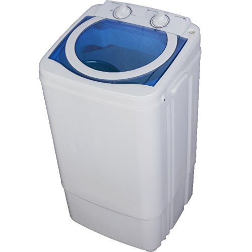 Syntrox Germany A 7 Kg Waschmaschine mit Schleuder Weiß/Blau Campingwaschmaschine Mini Waschmaschine