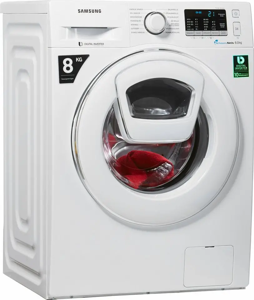 Samsung Waschmaschine AddWash WW5500 WW80K5400WW/EG, 8 kg, 1400 U/Min