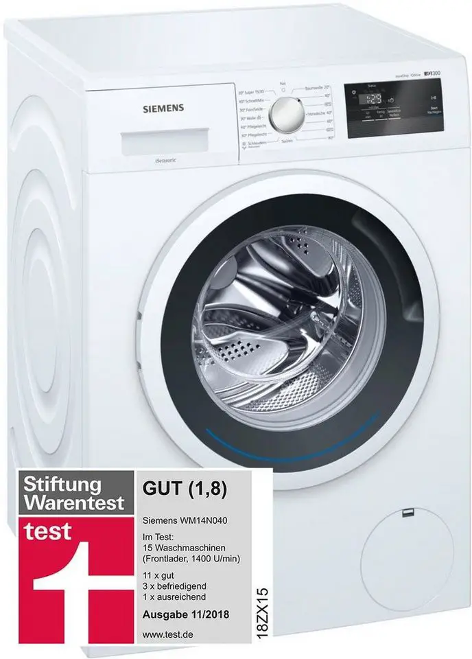 SIEMENS Waschmaschine iQ300 WM14N040, 6 kg, 1400 U/Min